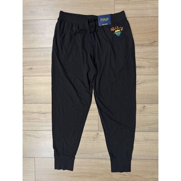 Polo Ralph Lauren Men's Lightweight Pajama Sleep Jogger Pants Black L large NWT - Picture 2 of 2